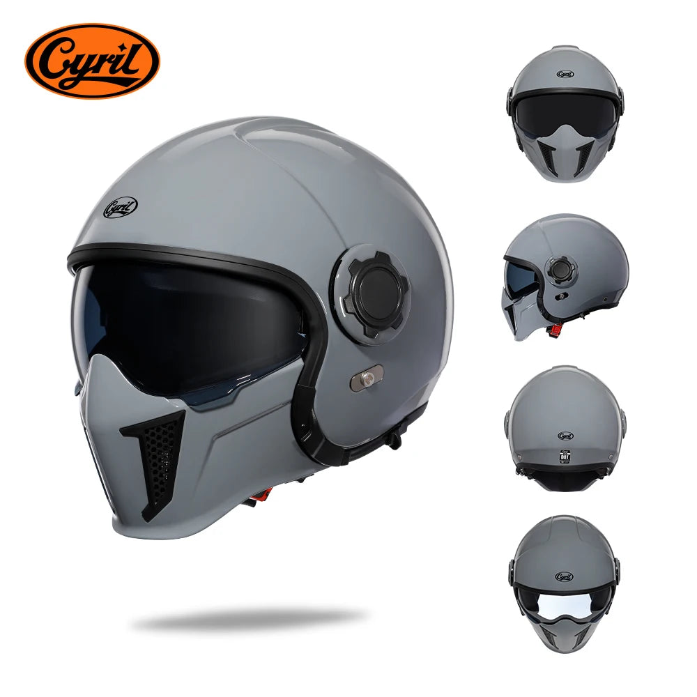 CYRIL Motorcycle Helmet Full Face Open Face Helmets 3/4 Men Women Modular Dual Visor Helmet For Motorcycle ECE DOT Approved