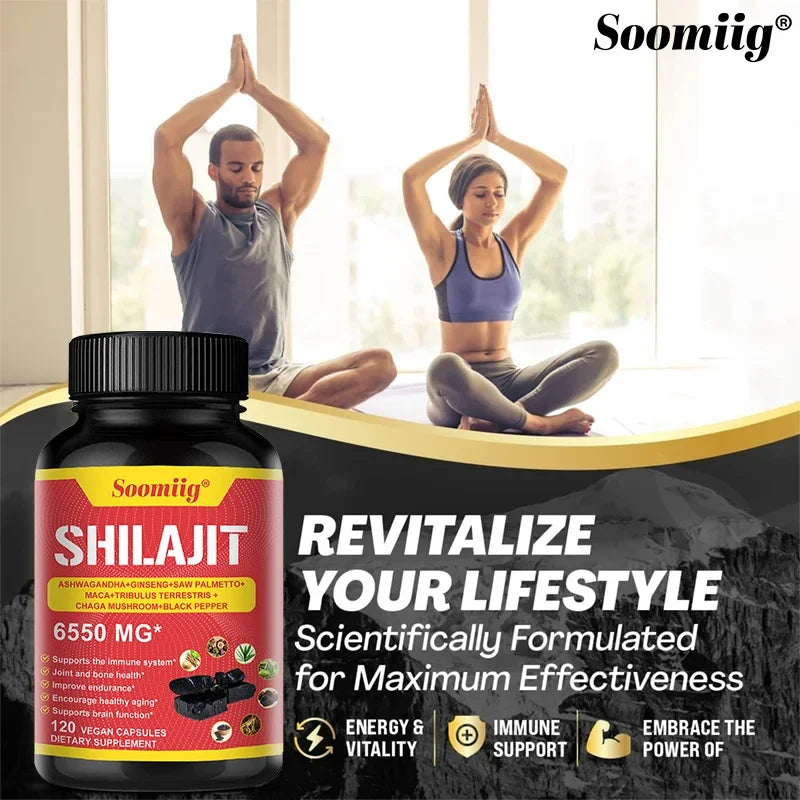 Pure Himalayan Shilajit Capsules - Supports Healthy Aging Bones and Joints, Improves Energy, Endurance and Muscle Recovery