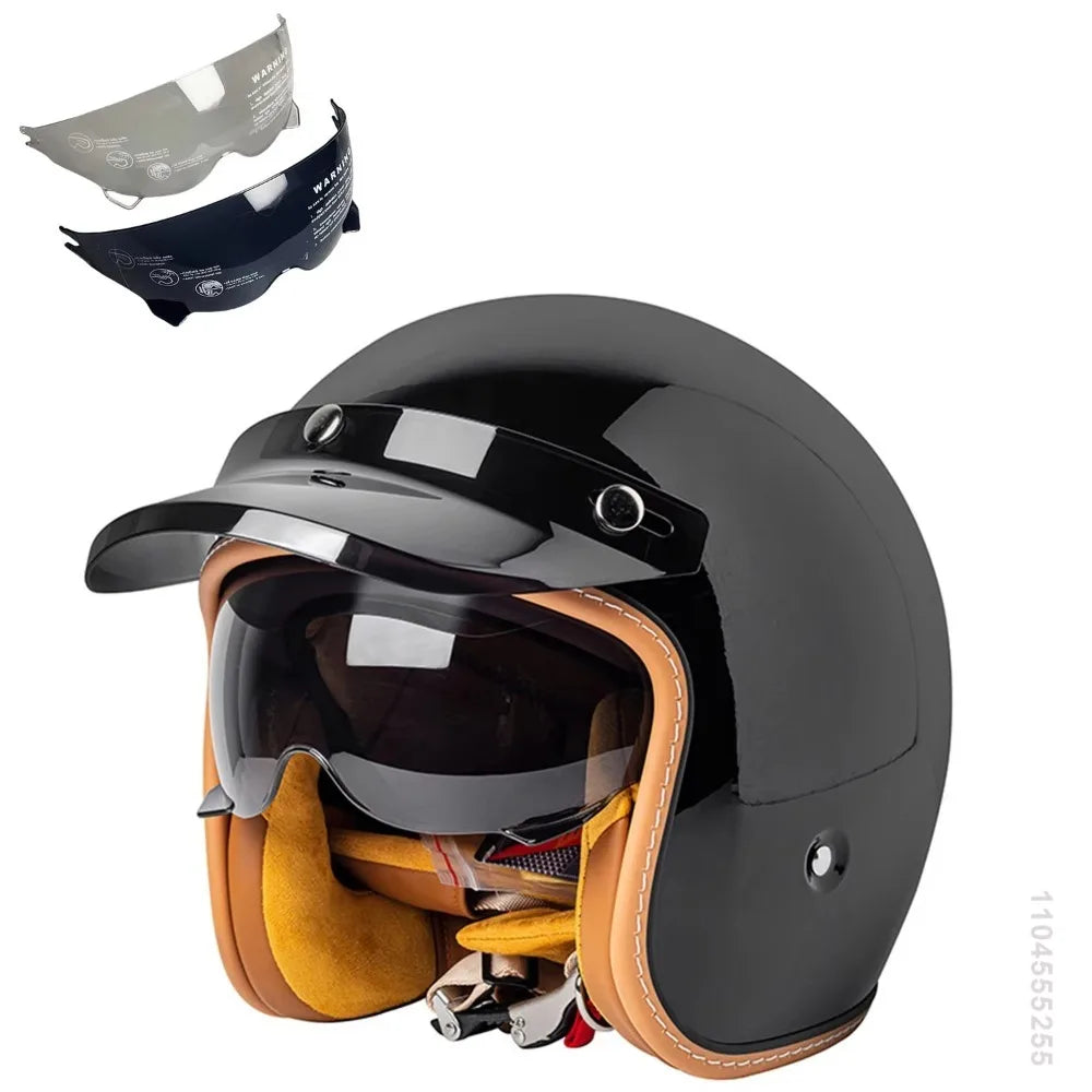 Motorcycle Helmet Open Face Helmet for Men Women Capacete De Moto ABS Material Motorcycle Equipments DOT Certification