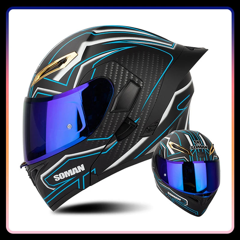 Men Women Motorcycle Helmets Full Face Helmet Colorful Dual Lens Flip Up Helmet DOT Approved Purple Modular Helm Casco Para Moto