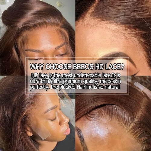 250% 13x6 Real HD Lace Frontal Human Hair Wigs Dark Brown Water Wave Wig Melt Skins Colored Pre Plucked For Women Brazilian Hair