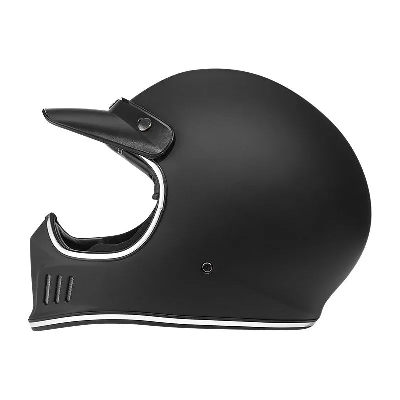 Vintage Full Face Motorcycle Motocross Helmet ABS Shell Lightweight Casque High Quality Casco Moto Four Seasons Cruise