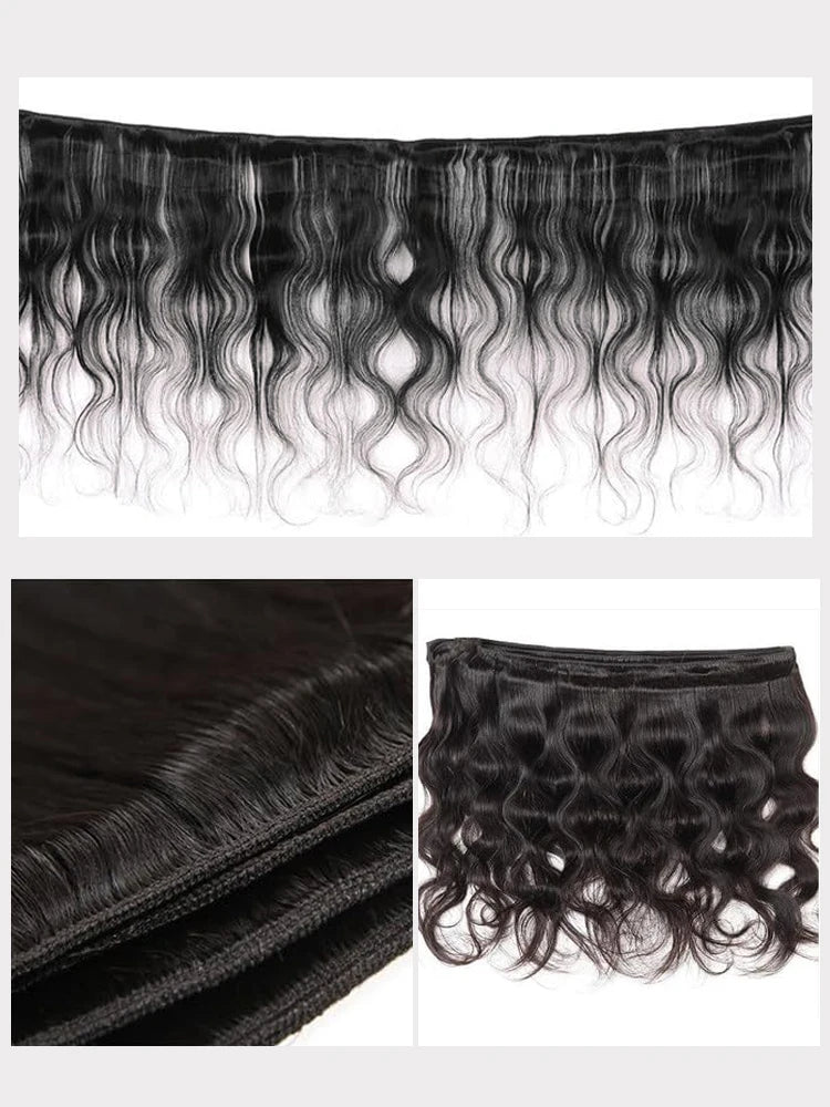 Black Body Wave Brazilian Human Hair Bundles 100% Unprocessed Virgin Hair Weave Extensions 14 16 18 20 30 36 Inches Human Hair