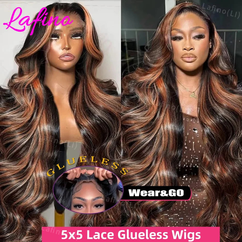 1b30 Highlight Glueless Wigs Human Hair Body Wave Ready To Wear Wig Glueless 13x6 Hd Lace Frontal Wig 13x4 Hd Color Pre Cut Wigs
