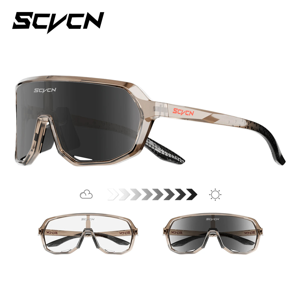 SCVCN Photochromic Cycling Glasses UV400 Goggles Hot Motorcycle Bike Riding Outdoor Sport Cycling Sunglasses Men Women Hiking