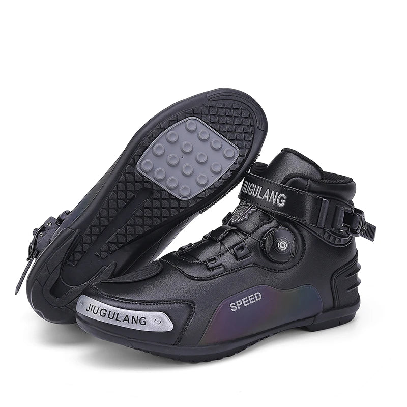 New Motorcycle Boots Men Leather Motos Breathable Anti Slip Wear-resistant Riders Boots Motorbike Racing Ankle Length Shoes