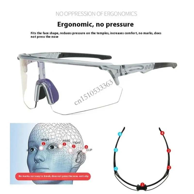 090E Day Night Riding Glasses Lightweight Frame Soft Silicone Nose Pads Windproof Design for Motorcycle Bike Enthusiasts