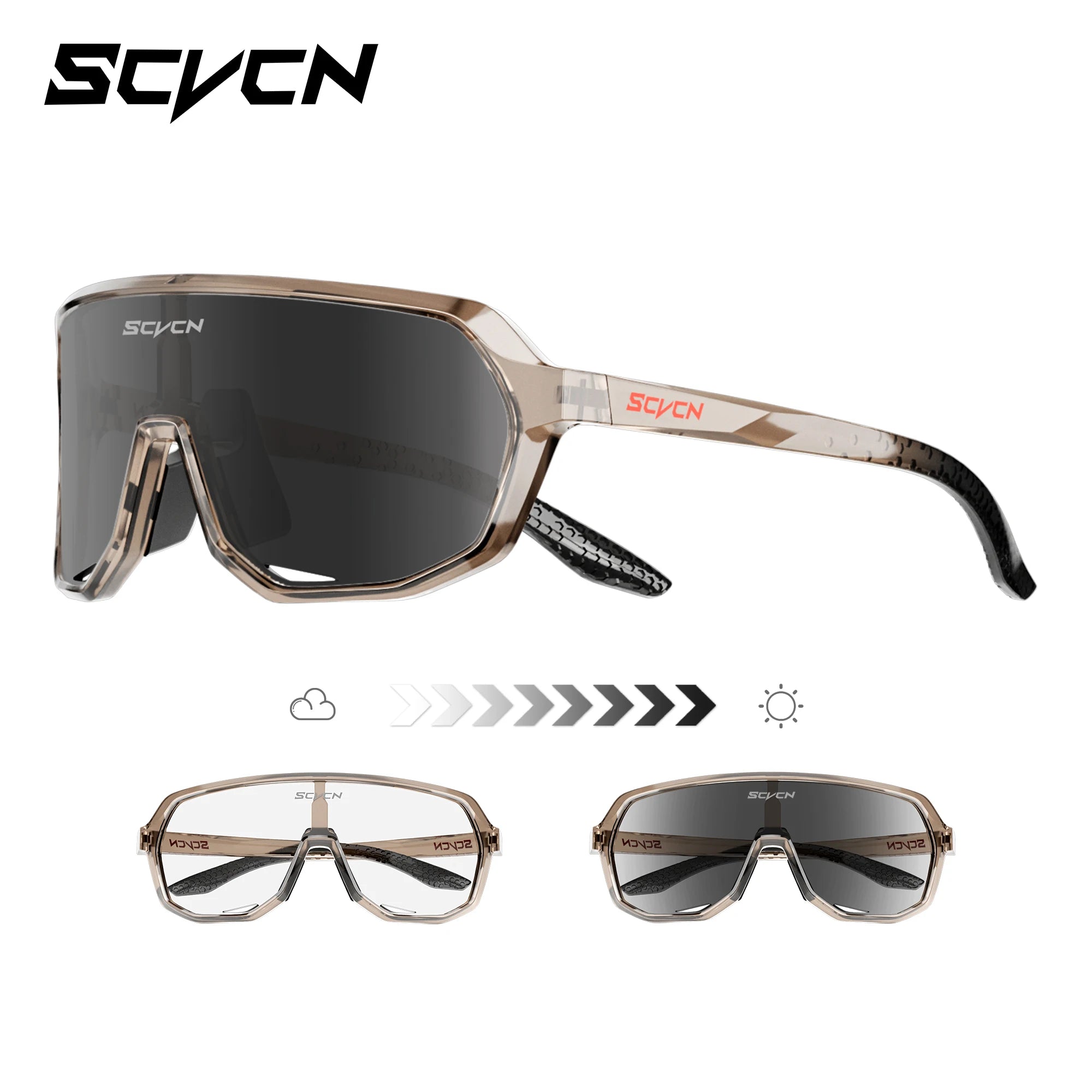 SCVCN Photochromic Cycling Glasses UV400 Goggles Hot Motorcycle Bike Riding Outdoor Sport Cycling Sunglasses Men Women Hiking