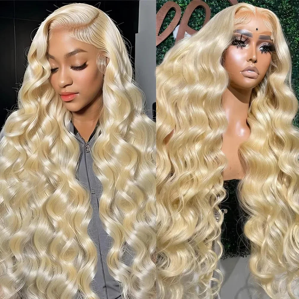 40 42 Inch Body Wave Lace Front Human Hair Wigs Brazilian 613 Hd Lace Frontal Human Hair Wig 13x6 Colored Blonde 200 Density