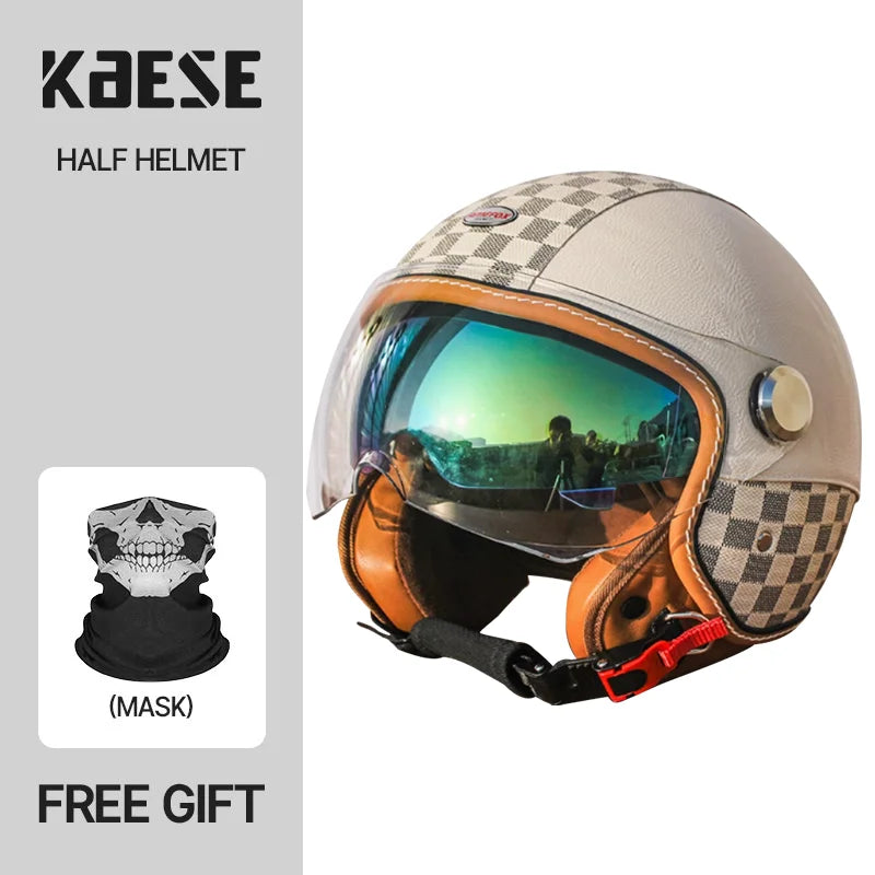 Handmade leather dot certified helmet helmet motorcycle for men for fall and winter seasons capacete de moto masculino
