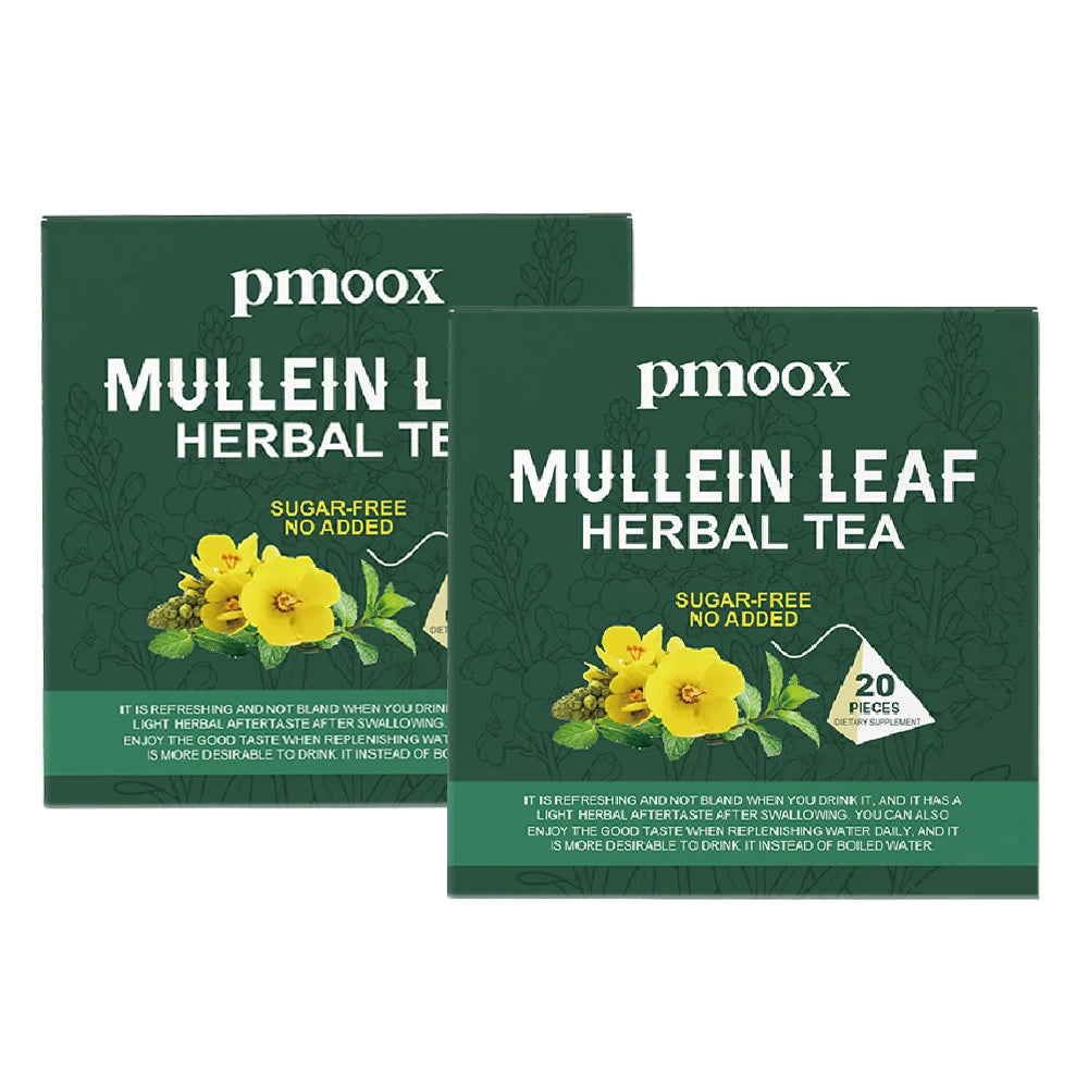 Mullein Leaf Tea Bags - Lungs Cleanse and Respiratory Support,100% Pure Natural Premium Mullein Leaf Herbal Teas, Caffeine Free