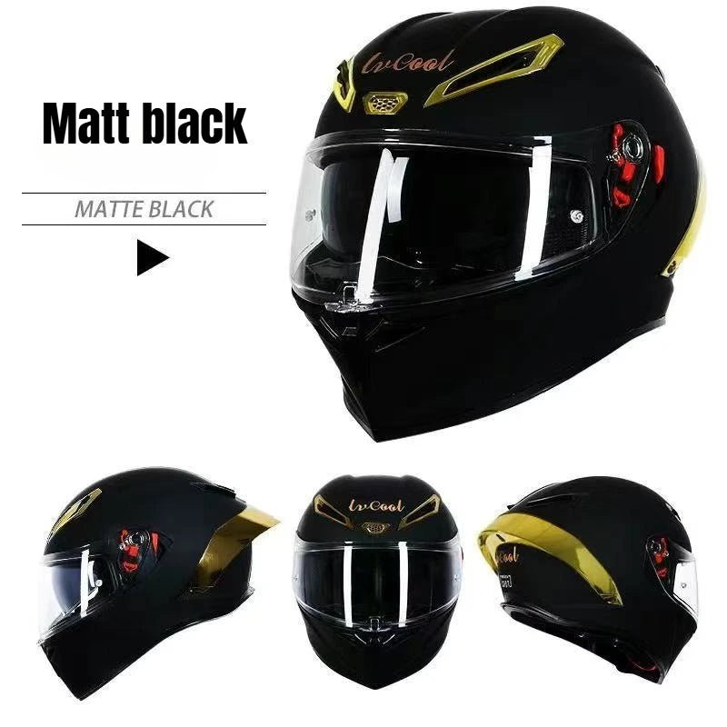 DOT Big Head Full Face Motorcycle Helmet Motocross Racing Helmets Moto Adult Motorbike Street Touring Riding For LVCOOL P7
