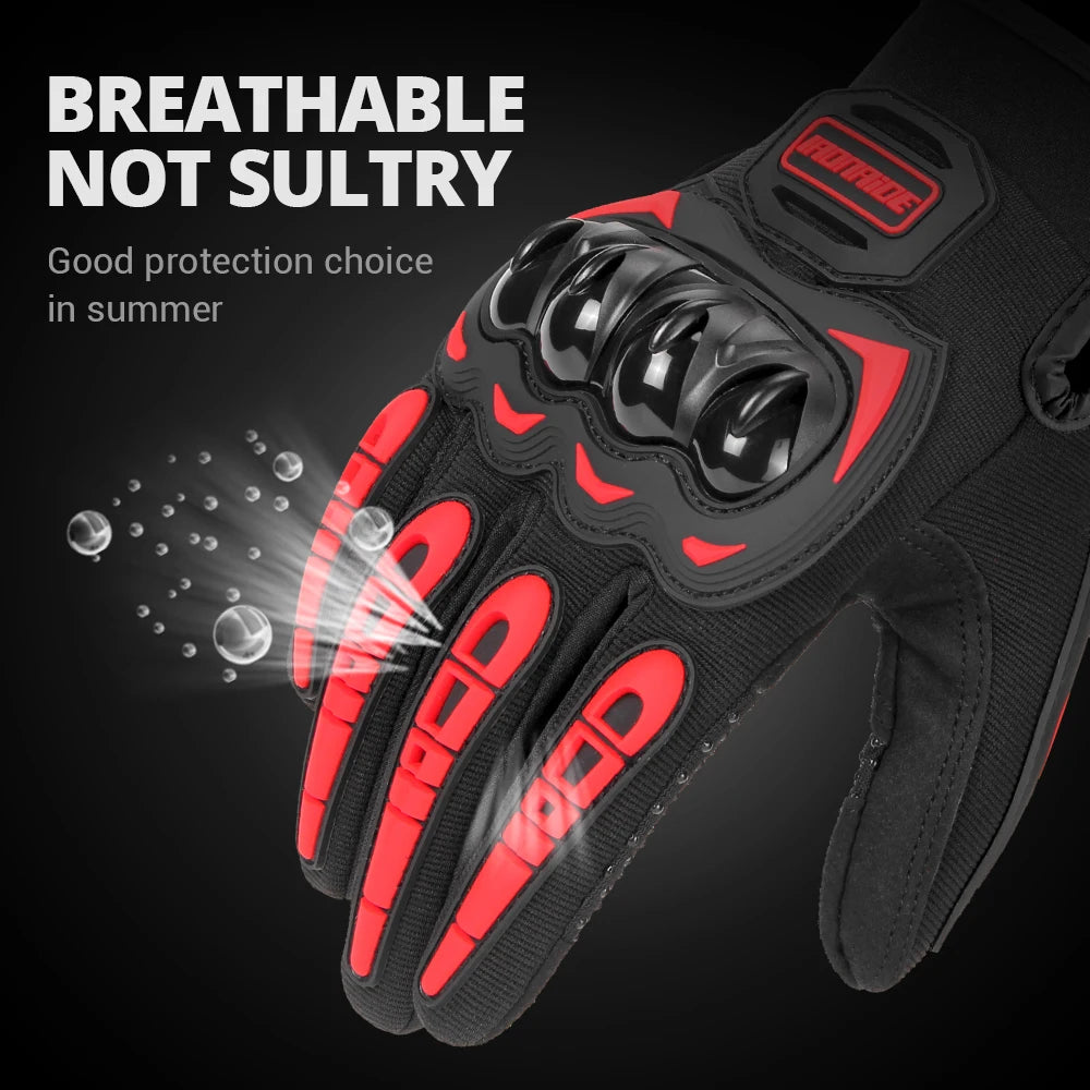 Motorcycle Gloves Summer Waterproof Touch Screen Full Finger Gloves Protective Anti-fall Guantes Moto Non-slip Riding Gloves
