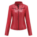 Women's Jackets Motorcycle Biker Coats Female Clothing Spring Autumn Winter Ladies Fashion PU Leather Outwear Tops with Pocket
