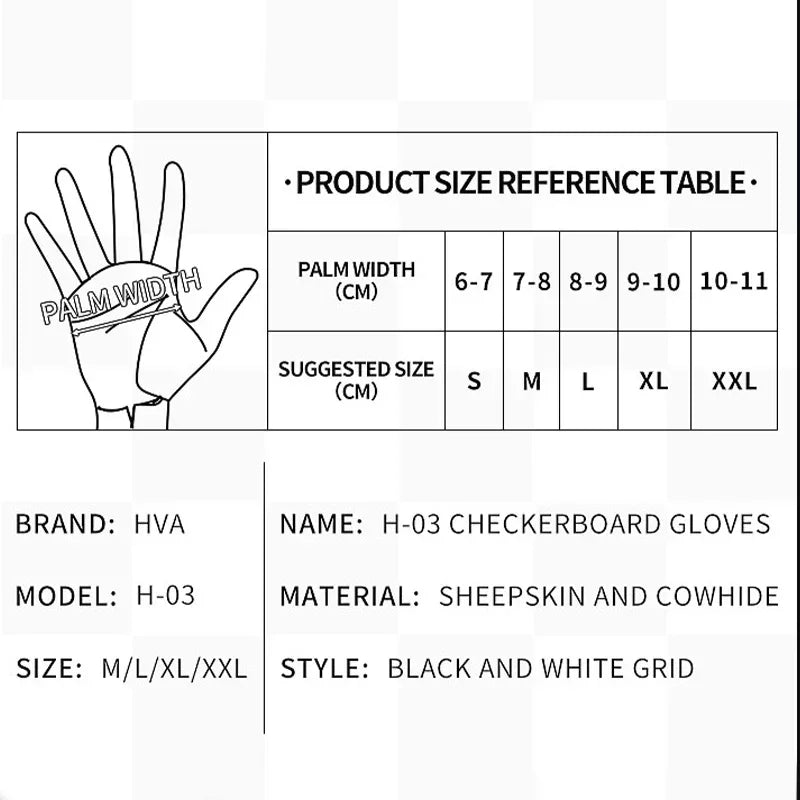 New Outdoor Riding Motorcycle Checkerboard Gloves Full Finger Thickened Windproof Waterproof and Non-slip Gloves