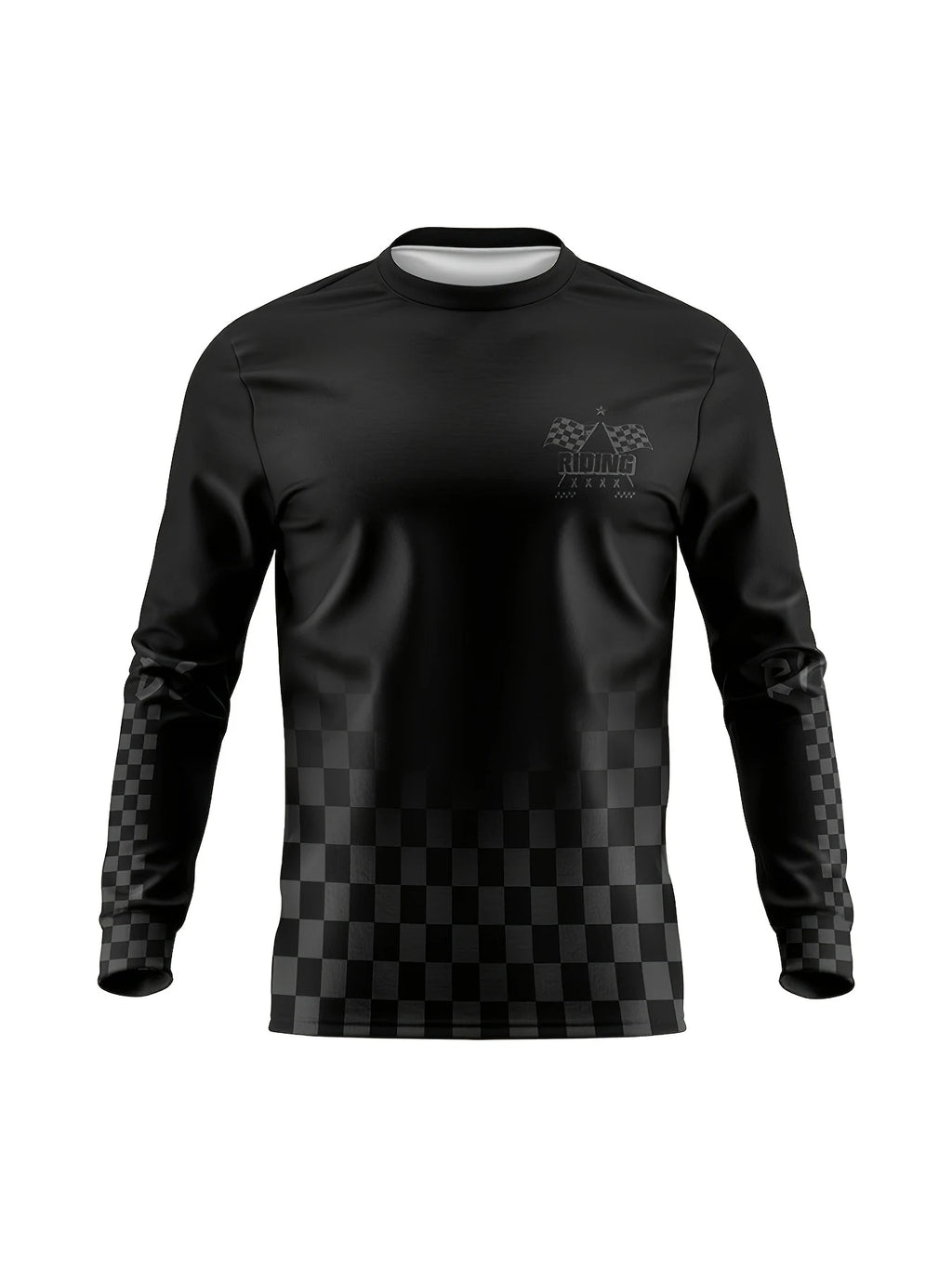 Motorcycle Riding Apparel - All-Season Outdoor Racing Gear - Streamlined Design With Checkered Pattern, Suitable For Sports.