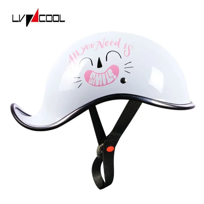Retro Motorcycle Half Helmet Fashion Bailer for Scooter Safety Helm Spring Summer Capacetes De Moto