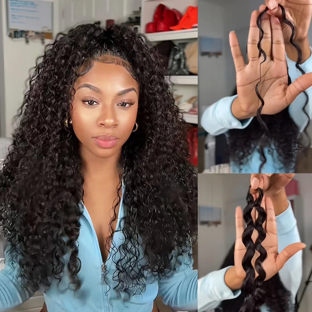 Small Spirals Curly 12A Human Crochet Hair Invisible Knot Pre looped Lightweight Soft Afro Tight Kinky Curly Crochet Human Hair
