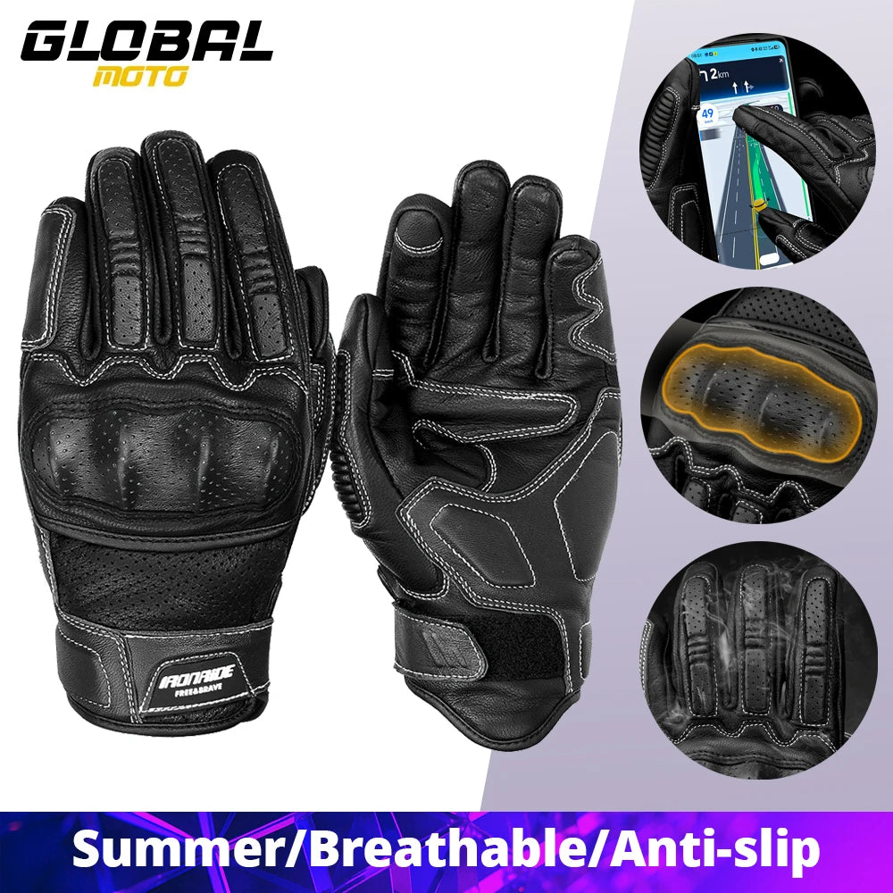 Men's Motorcycle Touch Screen Gloves Motorbike Full Finger Gloves Outdoor Motocross Non-slip Riding Gloves Breathable M-2XL