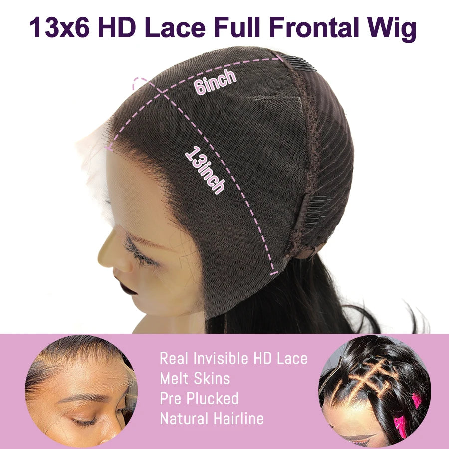 Ombre Ash Blonde 13x6 HD Lace Full Frontal Short Bob Human Hair Wigs Straight Bob Wigs Bleached Knots Pre-Plucked Hair For Women