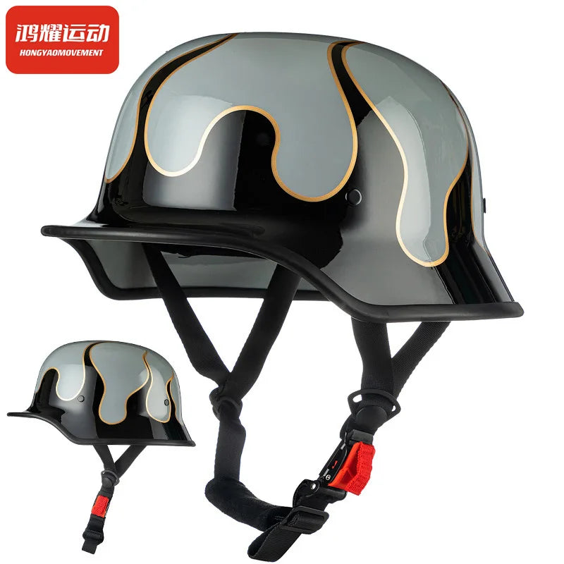 Retro German Vintage Motorcycle Half Face Helmet Capacete De Moto Casco Moto Vintage Motorbike Accessory Capacetes de Moto