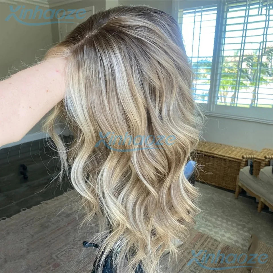 #8/613 Highlight Wig Human Hair Body Wave 613 Color 13x4 HD Lace Frontal Wig Glueless Wigs 100% Human Hair Full Lace For Women