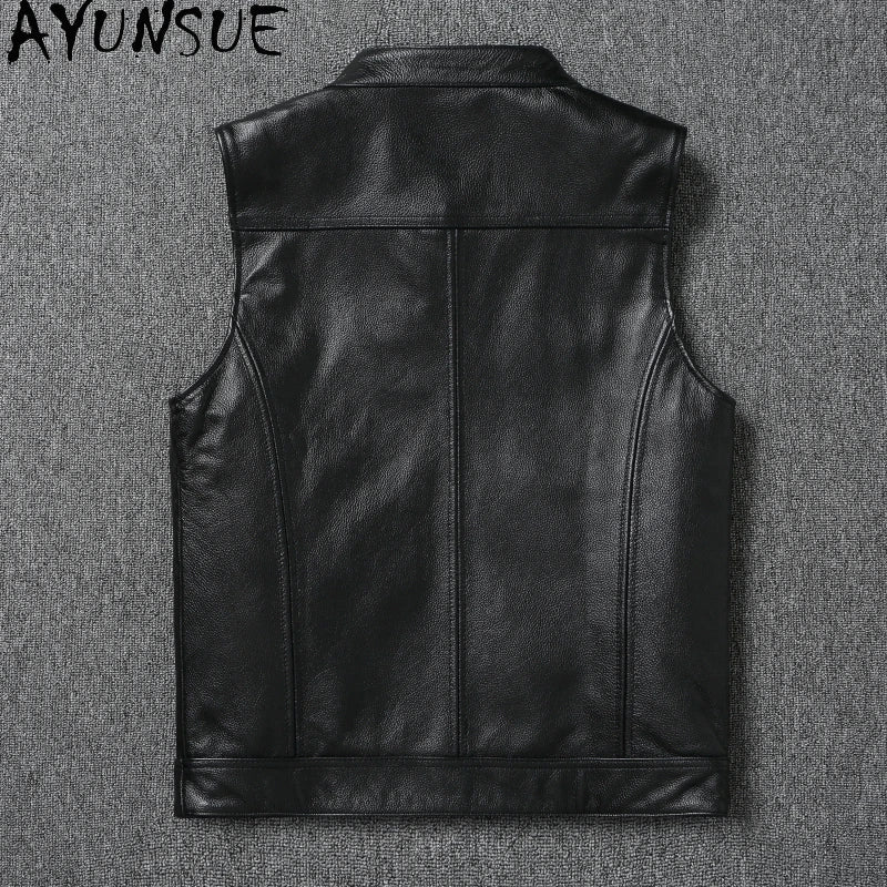 AYUNSUE Autumn New in Jacket Genuine Leather Coats Large Mens Clothing Black Motorcycle Jackets Size S-6XL Мотокуртка Slim Fit