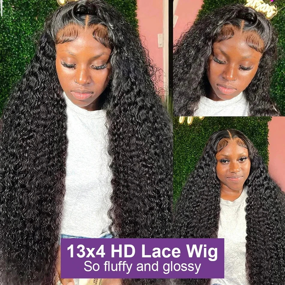 SoGreat 200% Density Curly Wigs Deep Wave Lace Front Wig 13x6 13x4 Lace Frontal Water Wave Human Hair Wig Natural Brazilian Hair