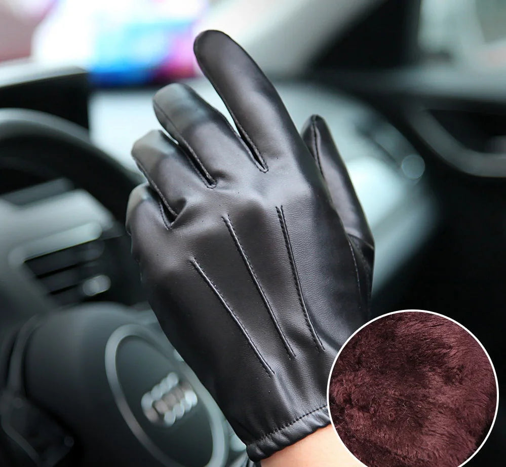 Touch Screen Car Gloves Breathable Full Finger Leather Gloves Moto Motocross Outdoor Sports Gloves Non-slip Car Driving Gloves