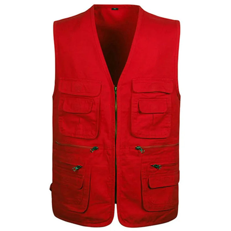 Summer Men Tactical Hiking Fishing Vest Multi-pocket Photographer Waistcoat Outdoor Leisure Male Thin Cargo Jacket Vests S-6XL