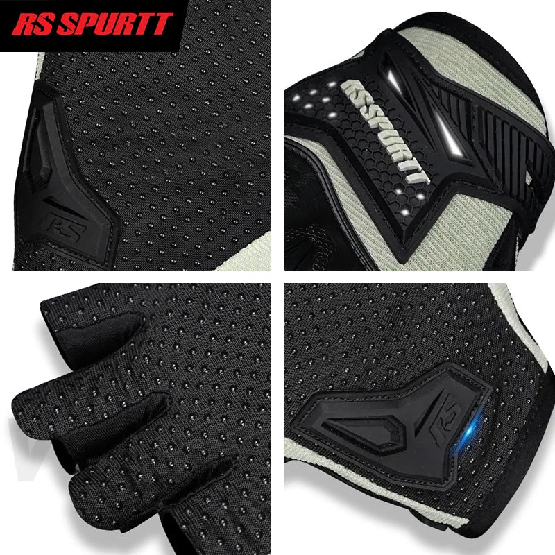 Motorcycle Gloves for Men Women Summer Breathable Riding Half Finger Gloves Shockproof Protective Gear Motorbike Bicycle Gloves