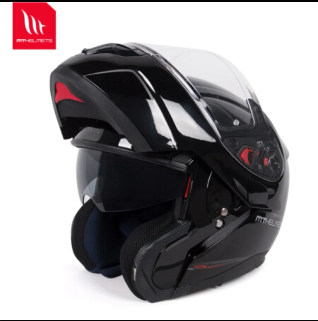 MT ATOM SV Double Lens Flip Up Helmet Motorcycle Safety Full Face Helmet for Men and Women DOT ECE Certification casco moto