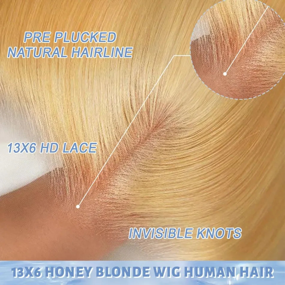27 Honey Blonde Body Wave Human Hair Wigs 13X6 Hd Lace Frontal Wig 250 Density Human Hair Colored Pre Plucked Brazilian Wig