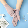 Cotton Touch Screen Riding Gloves Five Fingers Gloves Summer Sunscreen Gloves Solid Color Outdoor Mittens Women Driving Gloves