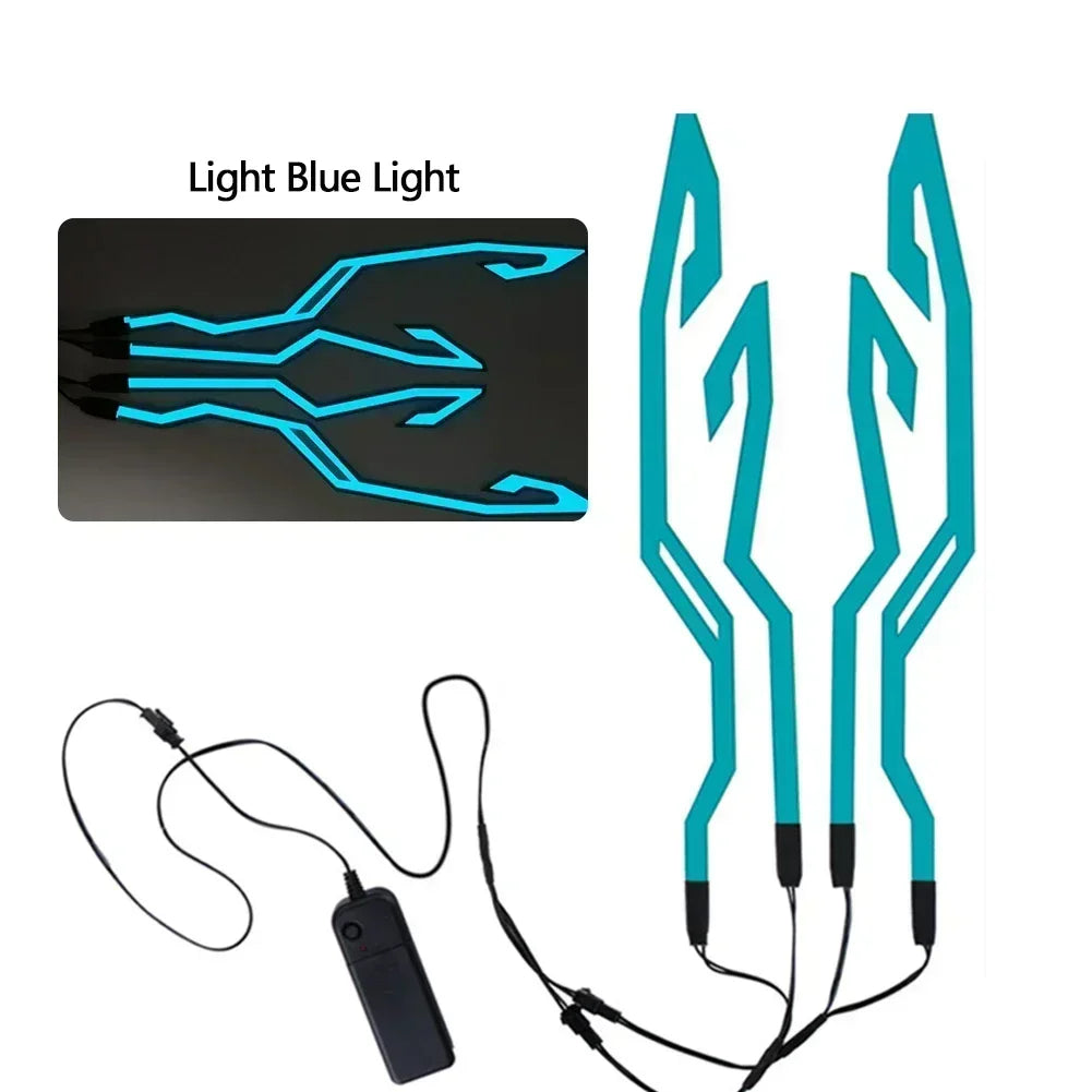 Motorcycle Helmet Light Night Riding Signal Helmet 4 in 1 EL Light 3 Mode Led Helmet Light Strip Decoration Accessories Kit