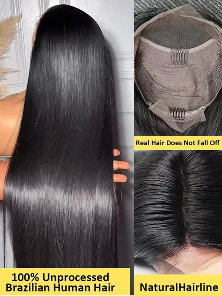 200 Density 13x4 13x6 Transparent Bone Straight 42 Inches 5X5 Lace Front Human Hair Wigs Straight Wigs Pre Plucked Lace Front