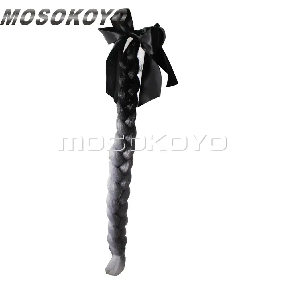 Motorcycle Women Helmet Twist Braids Ponytail Dirty Gradient Ramp Pig Tail Hair Punk Free Style Biker Helmet Decoration