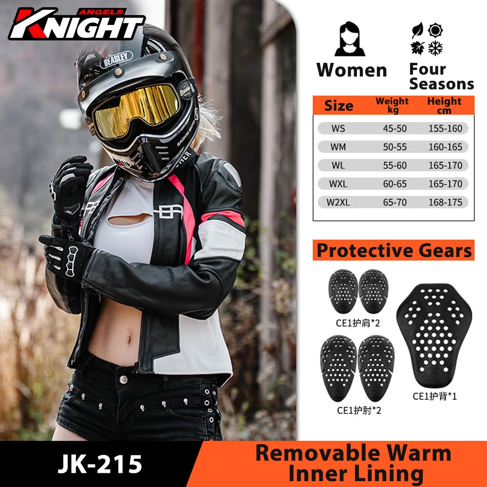 Motorcycle Riding Jacket Women Locomotive Thermal CE Protective Clothing Motorcross Racing Leather Jacket Four Seasons