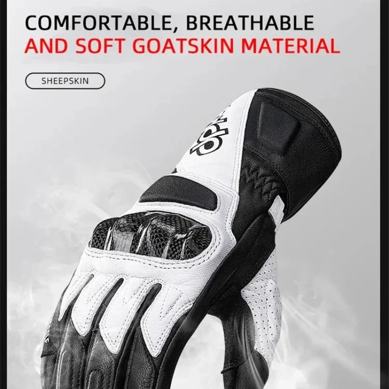Retro Leather Motorcycle Riding Gloves Touchscreen Offroad Glove Anti-fall & Shock-absorbing Moto Glove Competitive gloves Shell