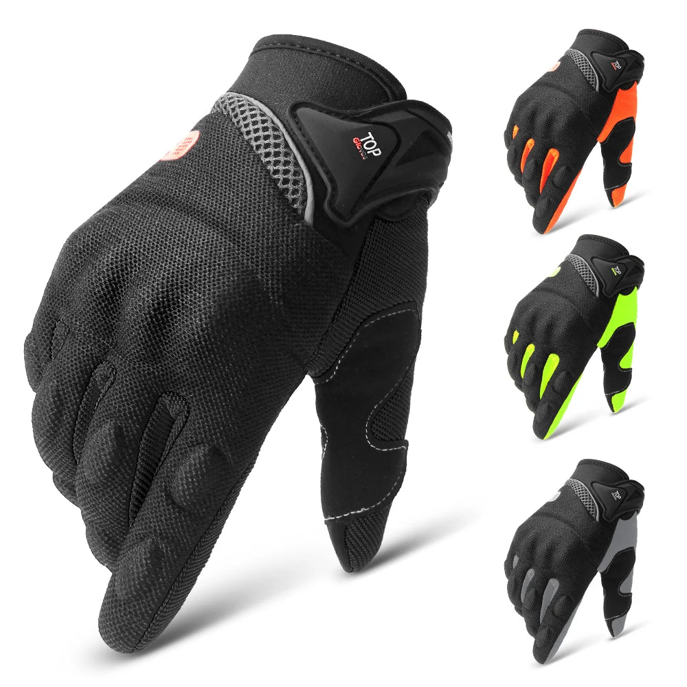 Summer Motorcycle Gloves Breathable Riding Gloves Hard Knuckle Touchscreen Motorbike Gloves For Dirt Bike Moto Full Finger Glove