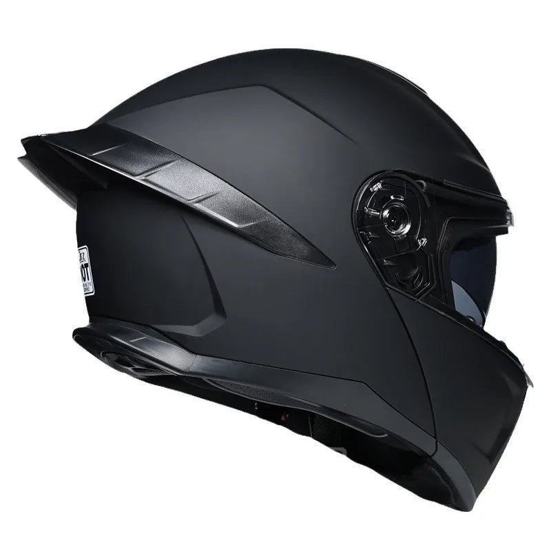 ORZ Motorcycle Helmet Dual Visor Modular Flip Up Full Face Helmet Cascos Para Moto Motocross Night Vision Lens DOT Approved