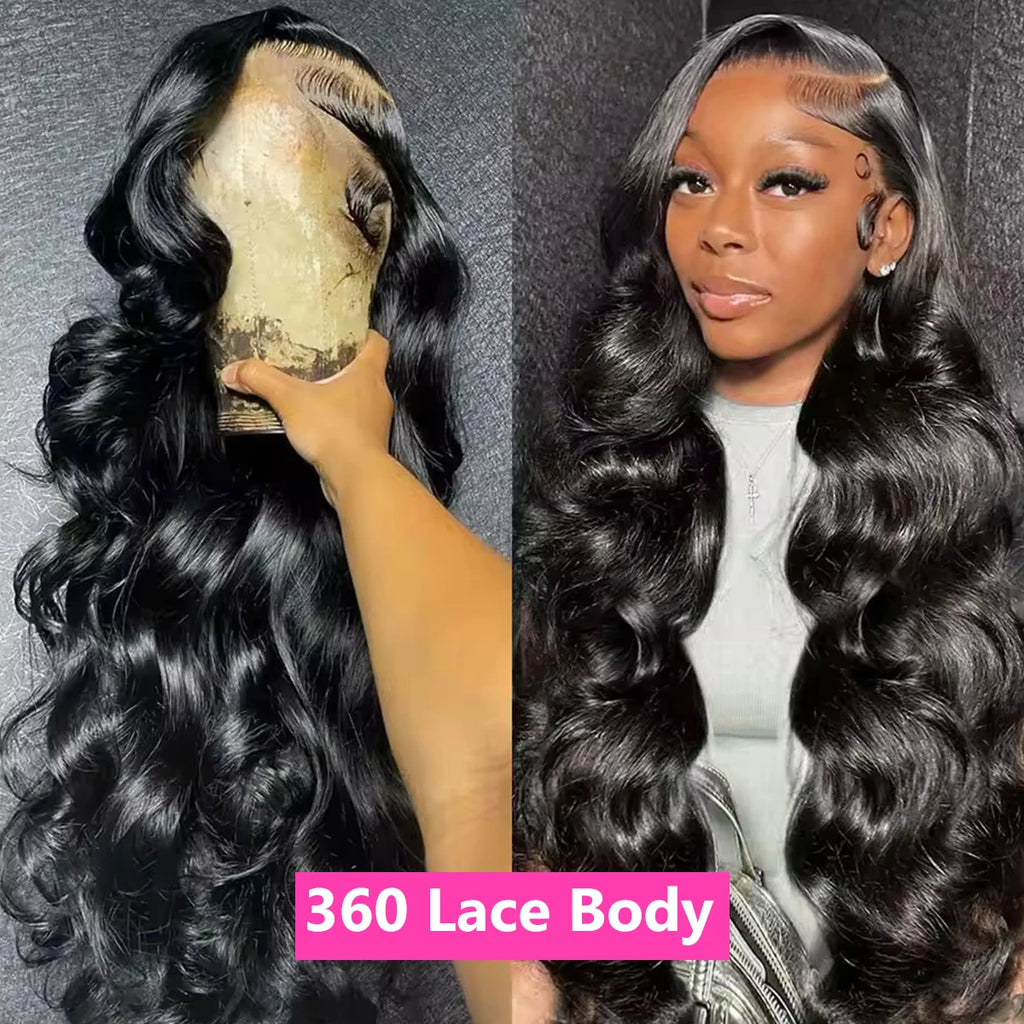 Transparent 13x4 13x6 Body Wave Lace Front Wig Human Hair PrePlucked Brazilian Human Hair Lace Frontal Wigs For Women Bling Hair