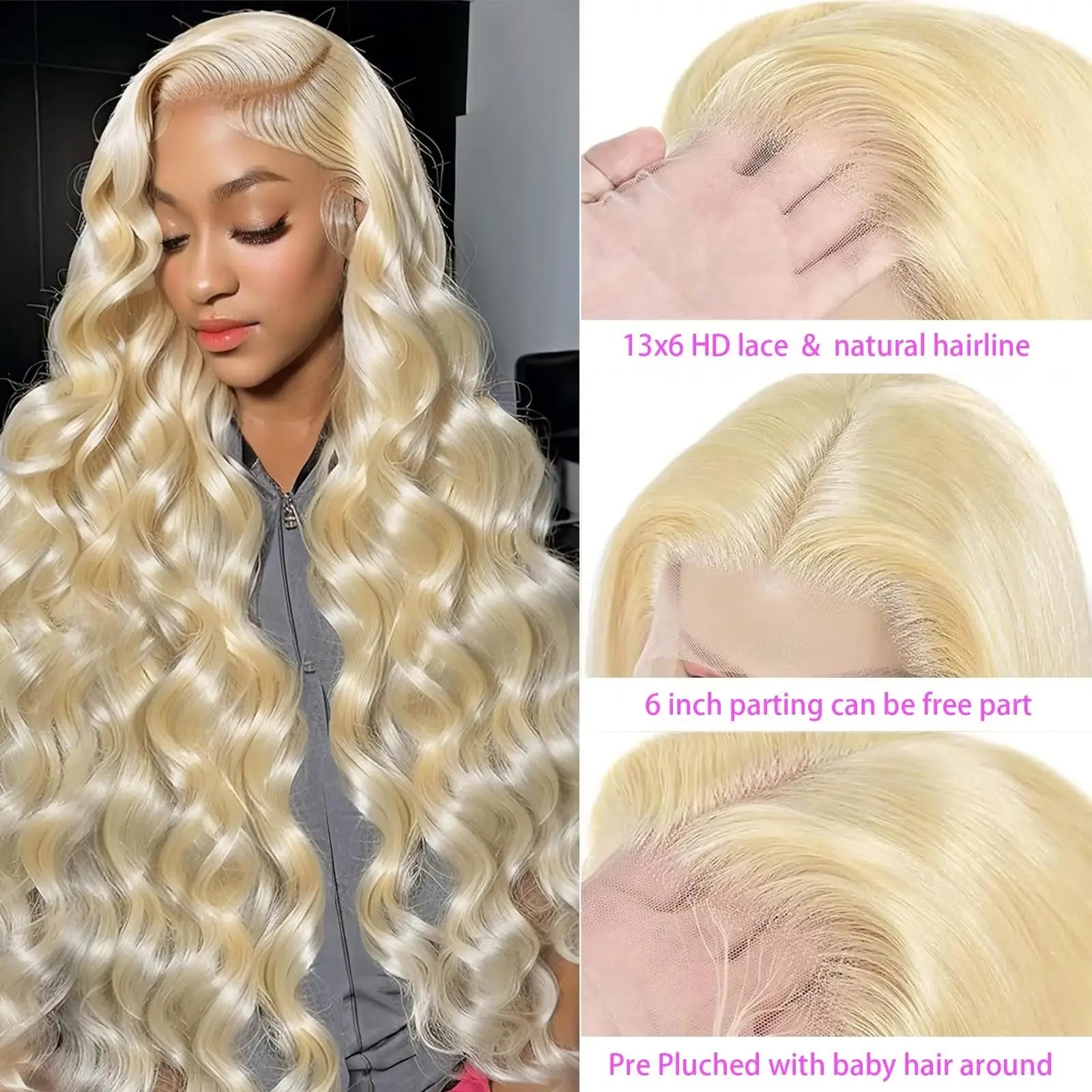 613 HD Lace Frontal Wig 13x6 Human Hair Wigs 30 Inch Body Wave Wig 250 Density Transparent Lace Brazilian Hair Summer Breathable