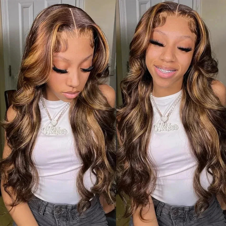 Havren Body Wave Lace Front Wig 13x6 Closure Wig 5x5 Hd Lace Highlight Wig Human Hair P4/27 1b/30 Highlight Wig Brazilian Hair