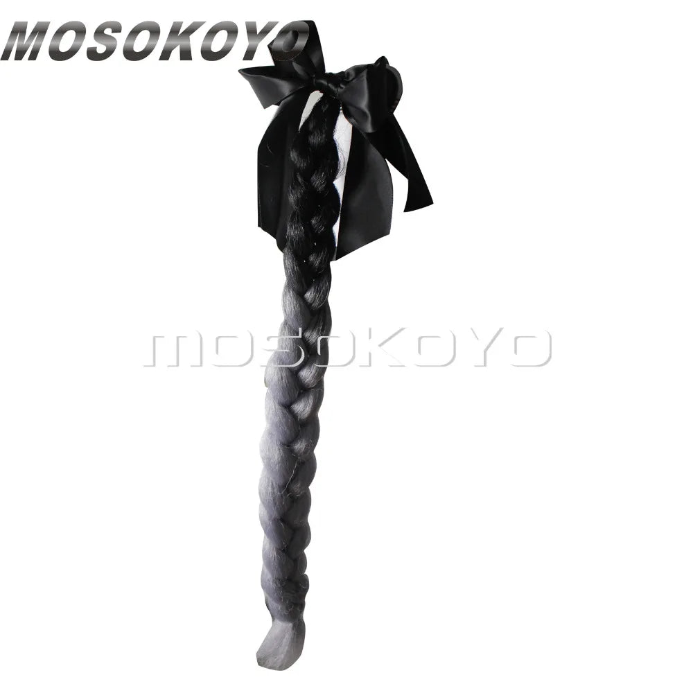 Motorcycle Women Helmet Twist Braids Ponytail Dirty Gradient Ramp Pig Tail Hair Punk Free Style Biker Helmet Decoration