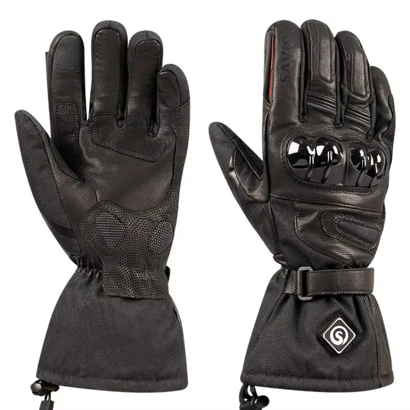 New 7.4V or 12V Rechargeable Battery Heated Motorcycle Gloves for Winter Riding Skiing Motorcycling