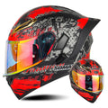 DOT Approved Men Motorcycle Helmet Dual Lens Flip Up Helmets Vintage Retro Full Face Moto Helmet Double Lens Modular Helm