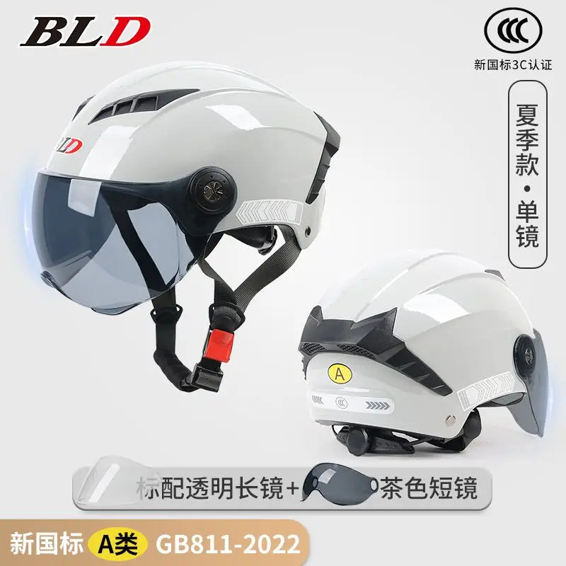 BLD Electric Vehicle Helmet Women's Summer Sunscreen Motorcycle Half Helmet Men's Four Seasons Safety Helmet casco moto