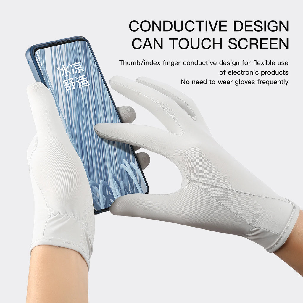 Sunscreen gloves Thin Ice Silk Women's for Women and Men Driving Electric Motorcycles Fishing UV Protection, Anti Slip,ventilate