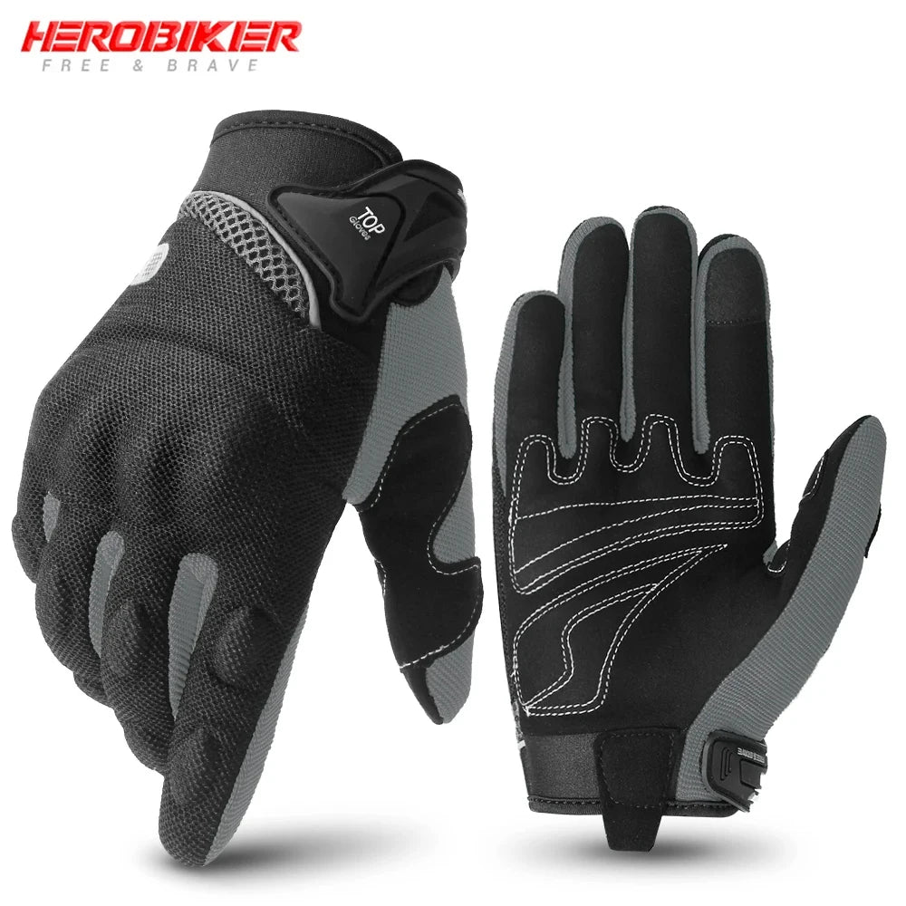 Motorcycle Gloves Summer Breathable Moto Full Finger Gloves Touch Screen Riding Motobike Gloves Moto Protective Gloves 6 Colors
